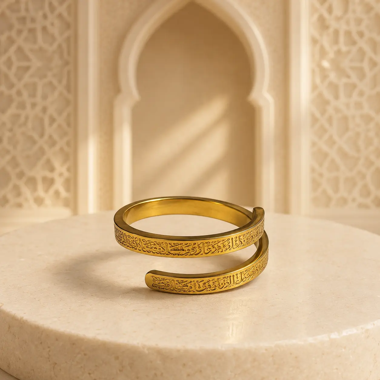 Ayat Al-Kursi Premium Ring – Gold Edition