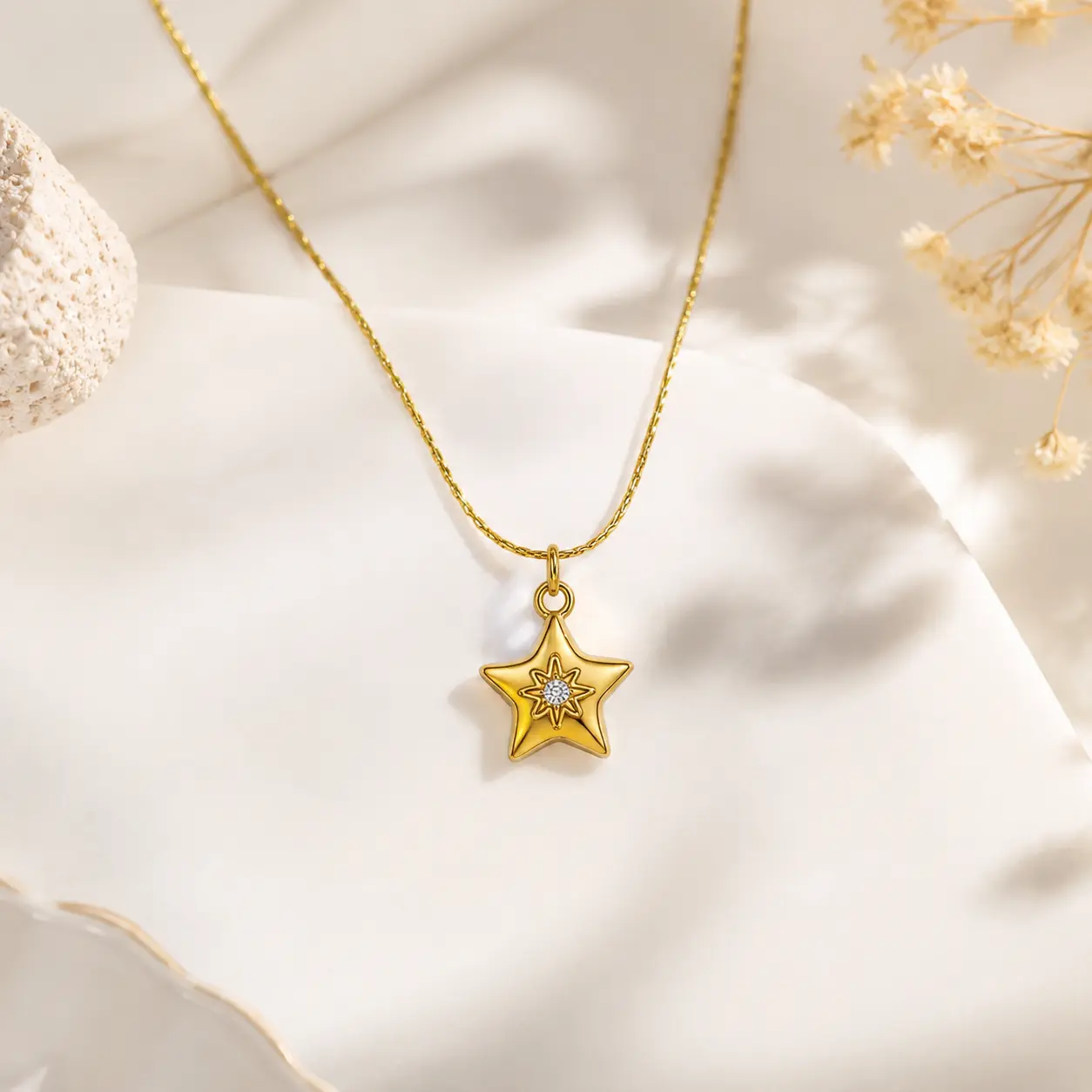 Golden Star Pendant Necklace