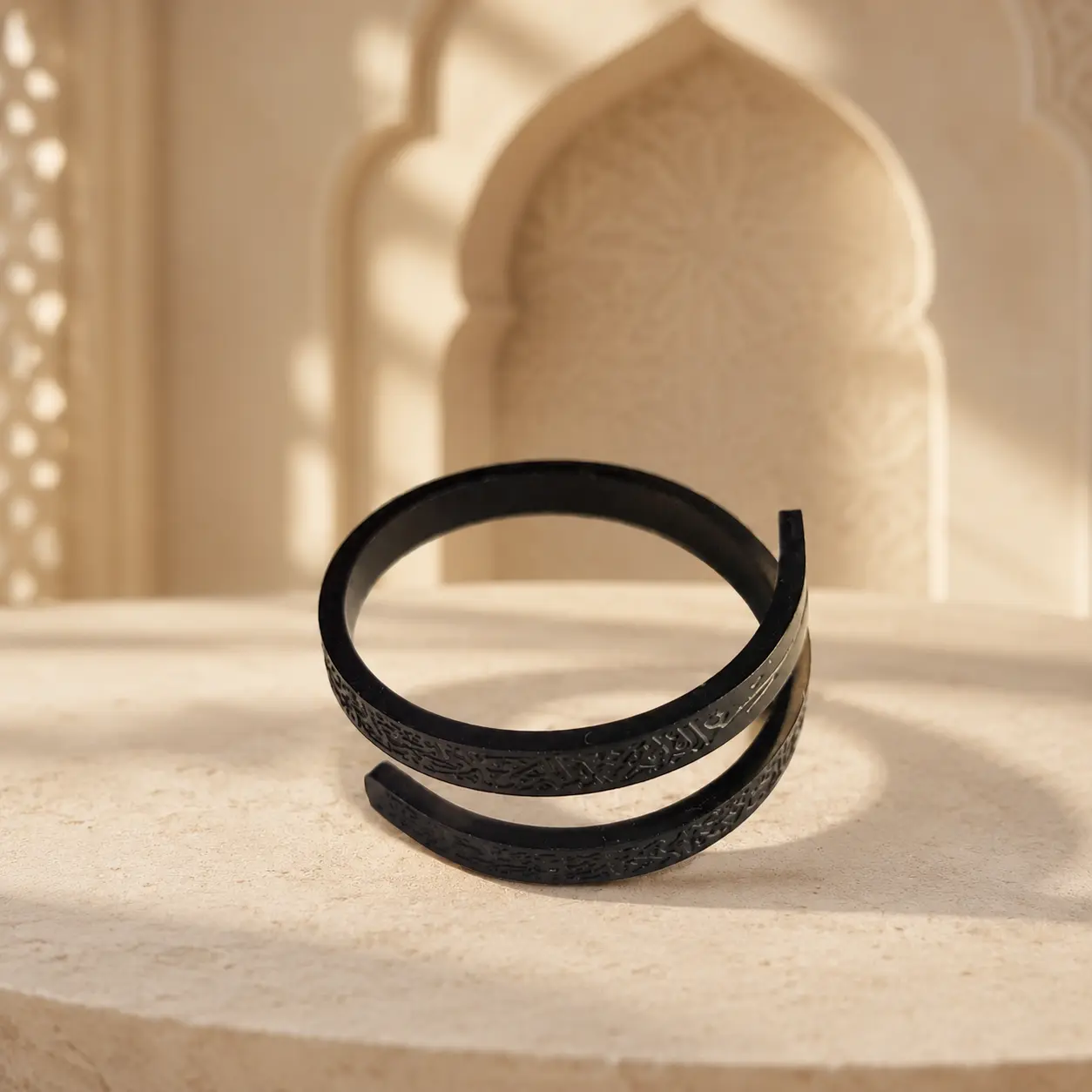 Ayat Al-Kursi Premium Ring – Black Edition