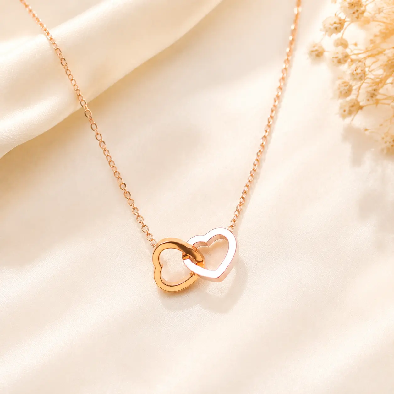 Double Heart Love Necklace