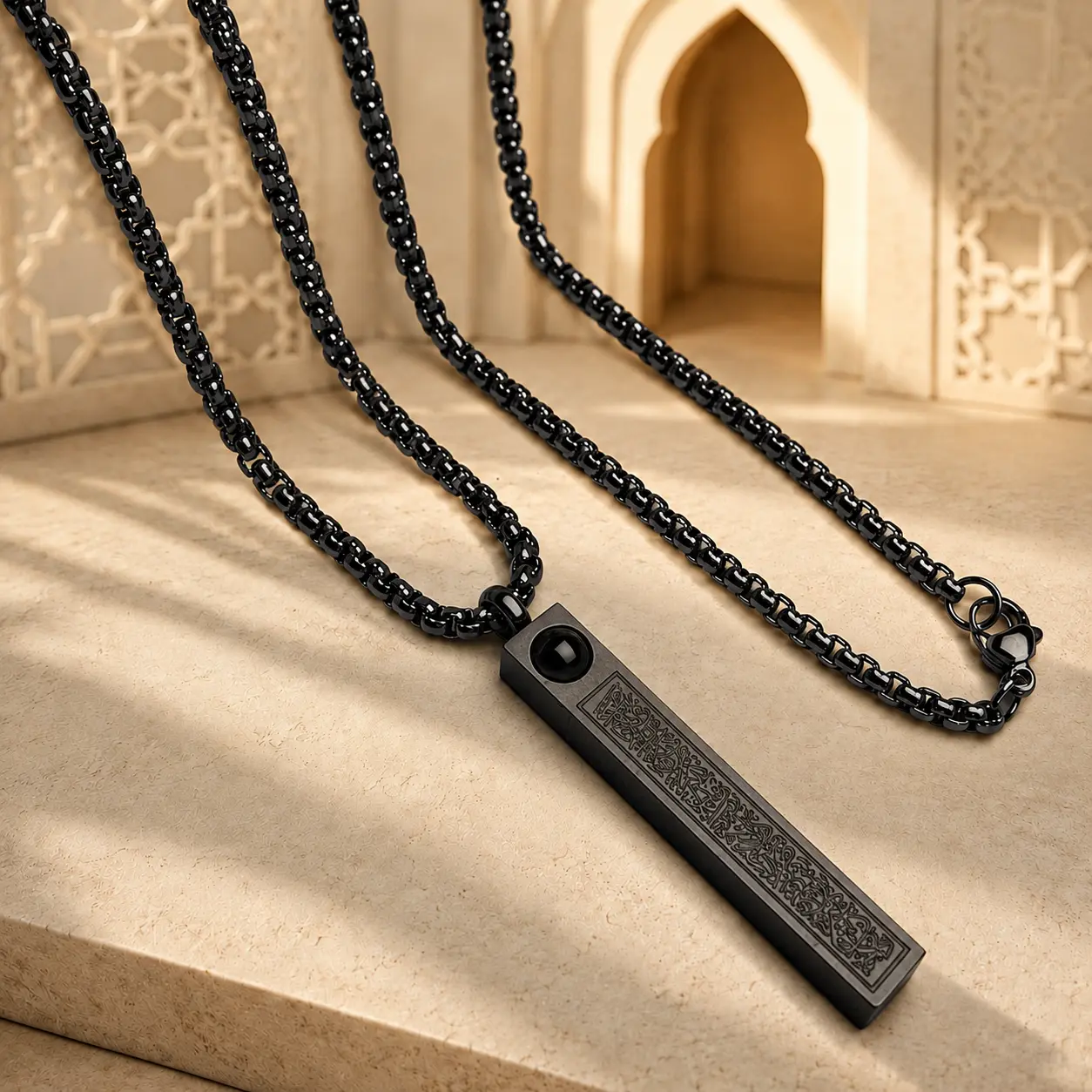 Ayat Al-Kursi Lens Locket – Black Edition