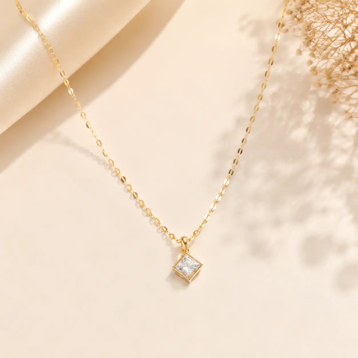 Crystal Diamond Star Pendant Necklace