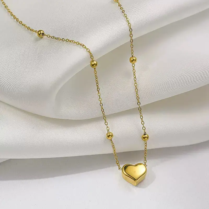 Delicate Gold Heart Pendant Necklace